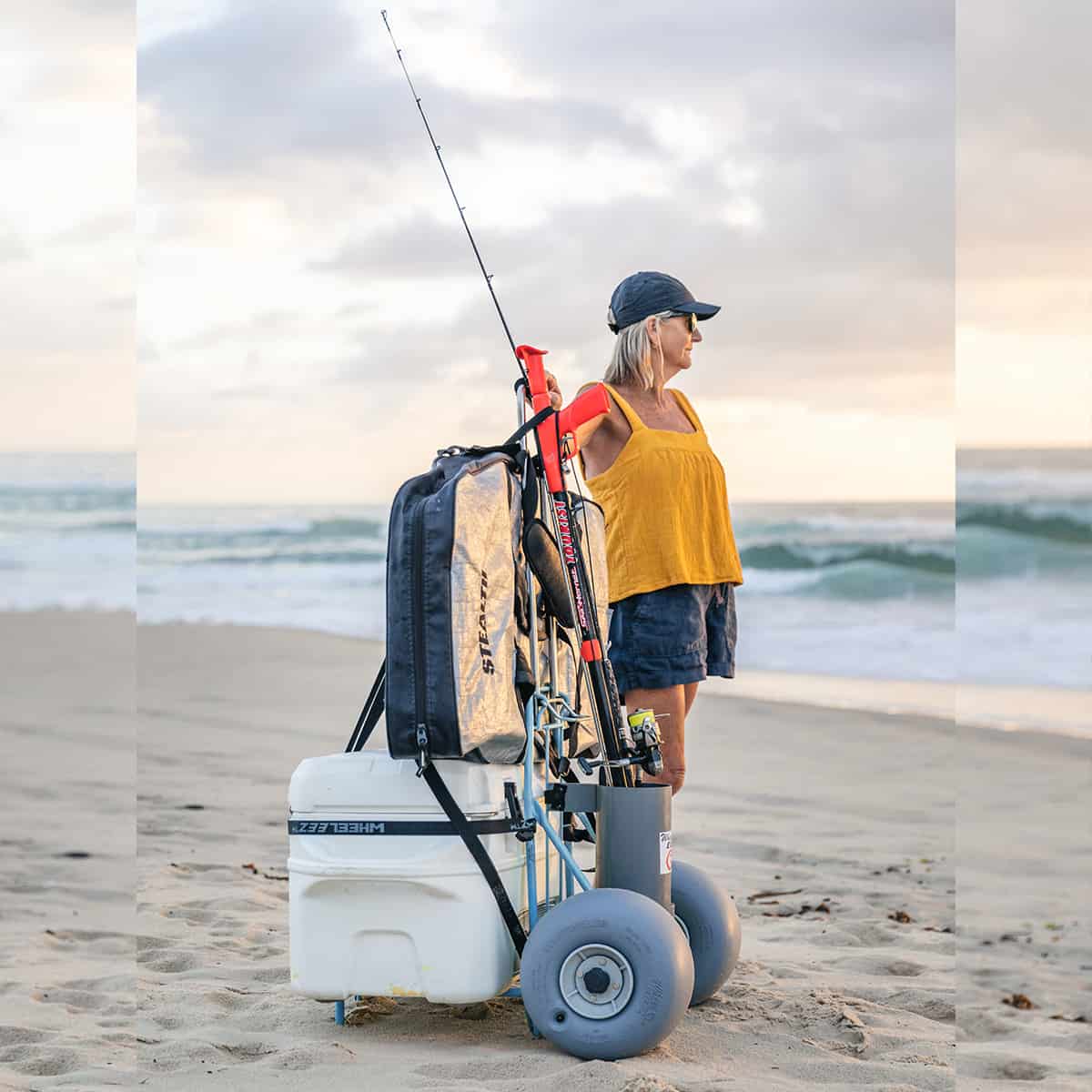 Wheeleez™ Beach Cart Folding BLUE - NEW COLOR - Wheeleez, Inc. | Wheeleez™  low-pressure wheels