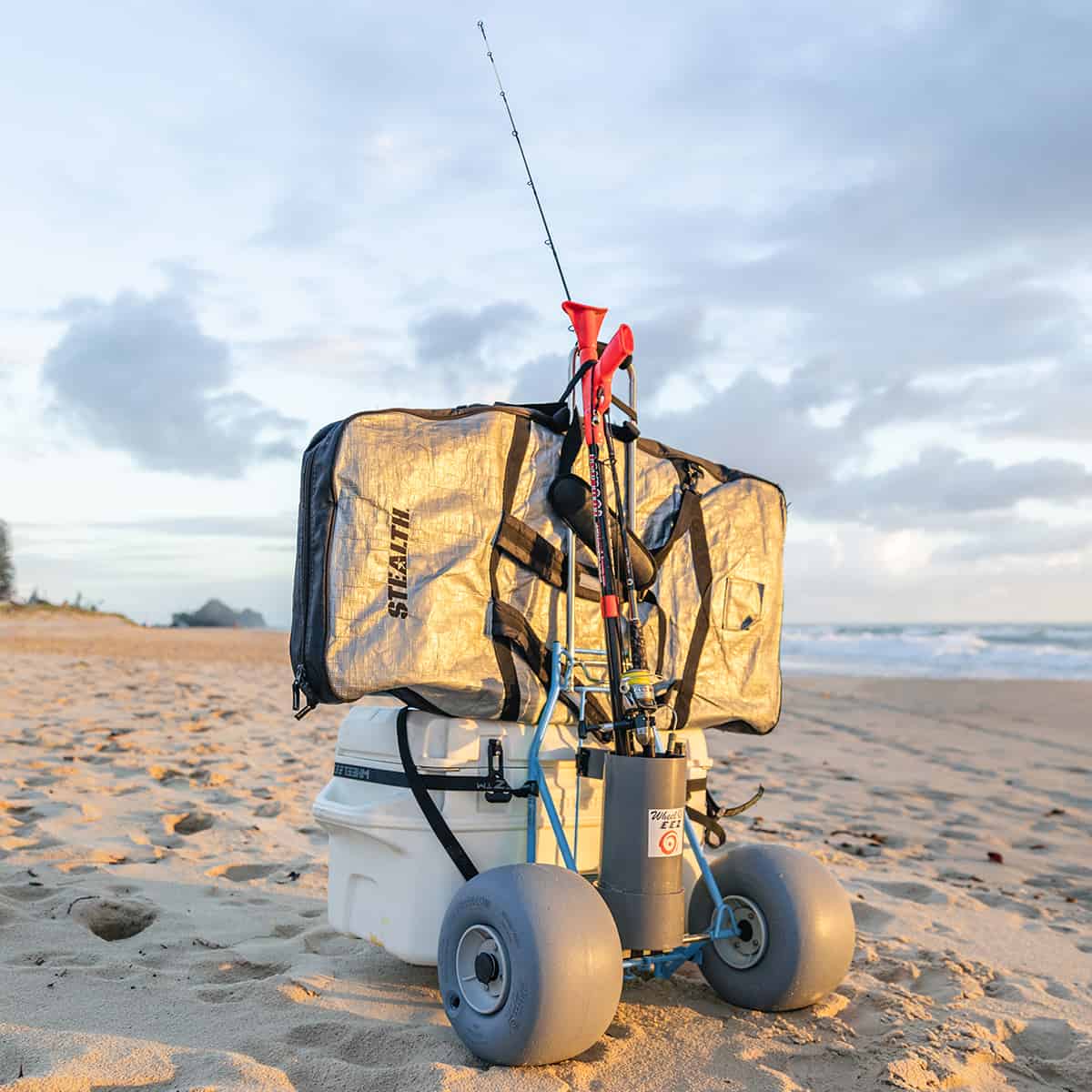 New Lightweight Wheelez Mini Folding Beach Cart 