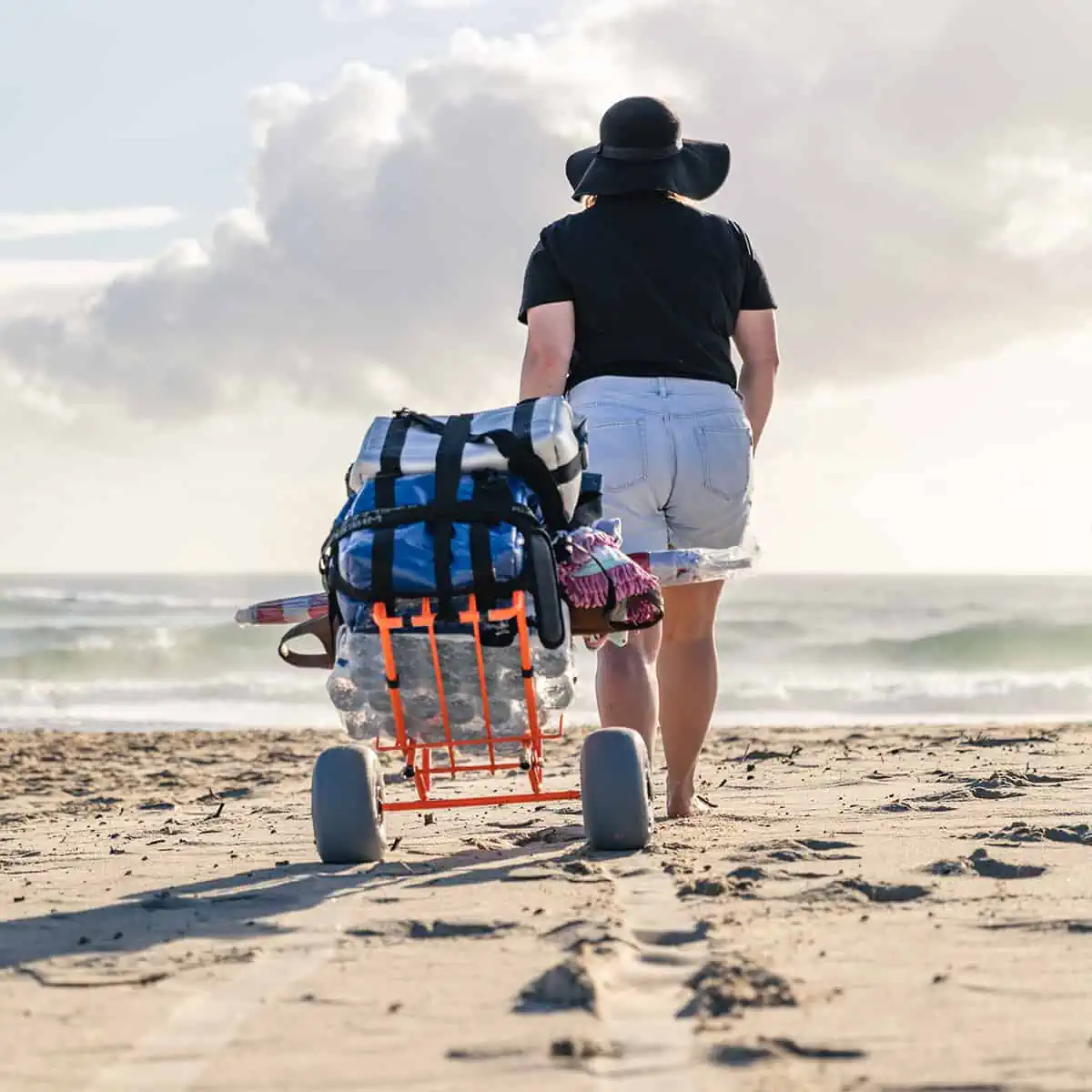 Wheeleez™ Beach Cart Folding Mini Orange - Image 5